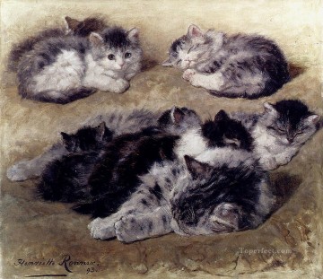 ヘンリエット・ロナー・クニップ Painting - 猫の研究 動物 猫 ヘンリエット・ロナー・クニップ